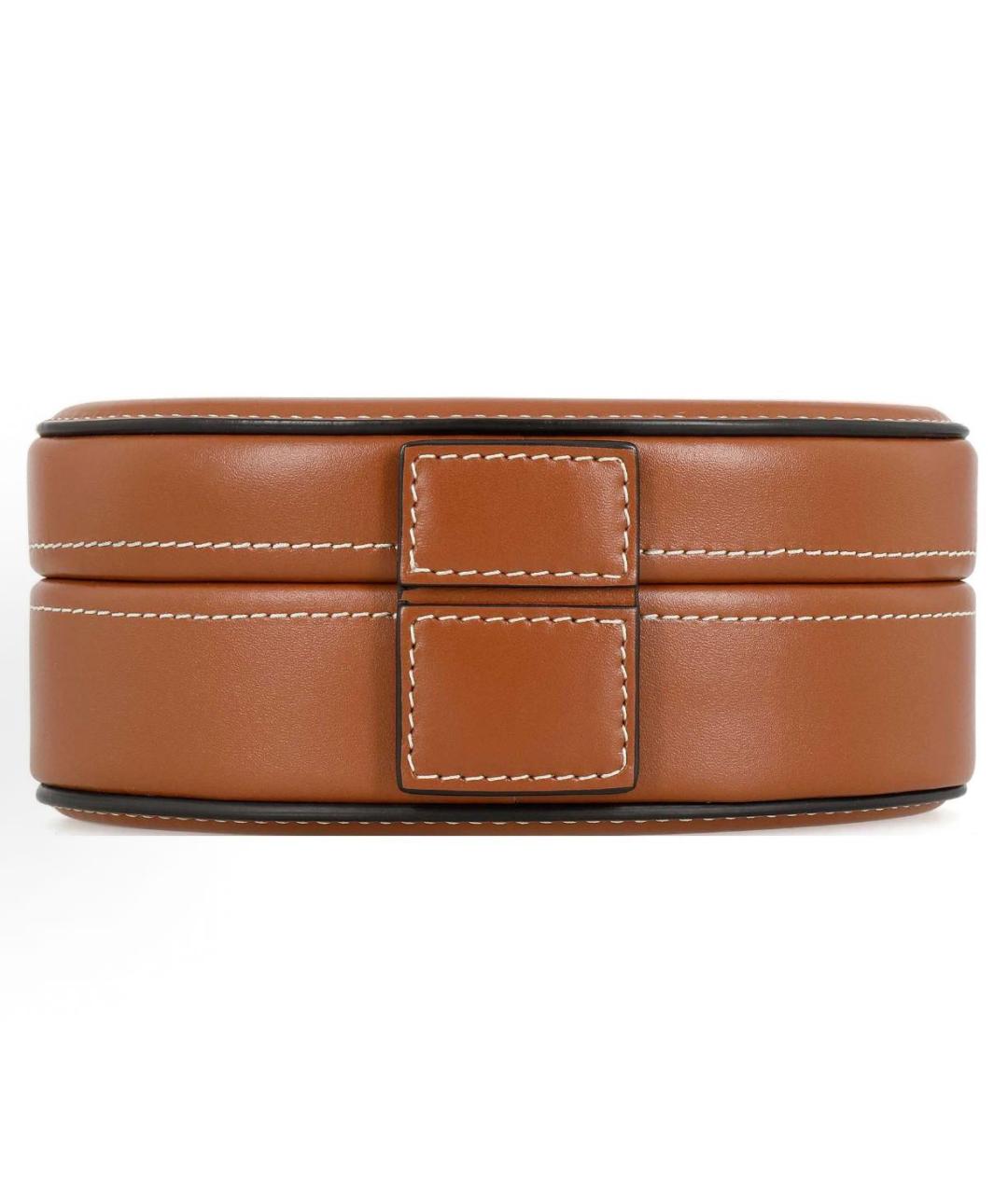 CELINE Коричневая кожаная сумка с короткими ручками, фото 3