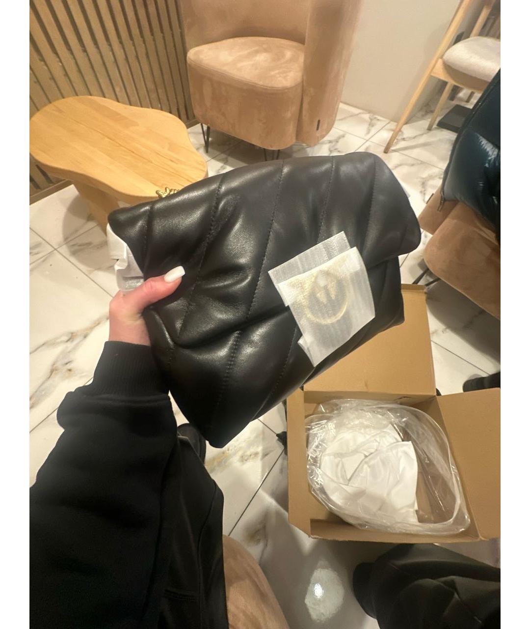 PINKO Черная кожаная сумка тоут, фото 2