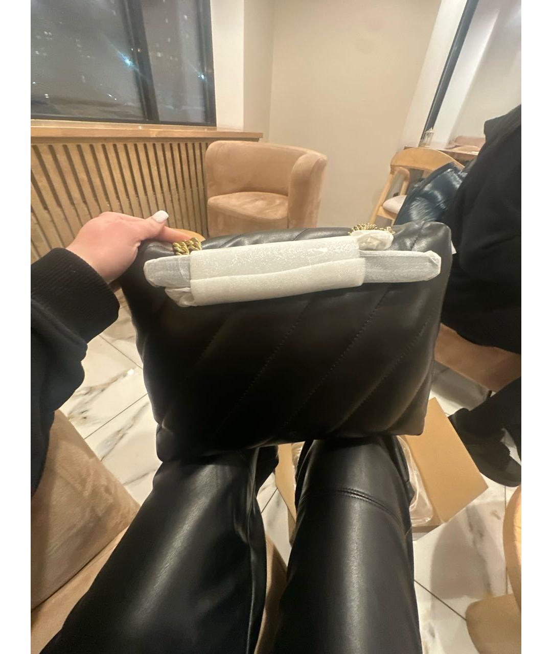 PINKO Черная кожаная сумка тоут, фото 3