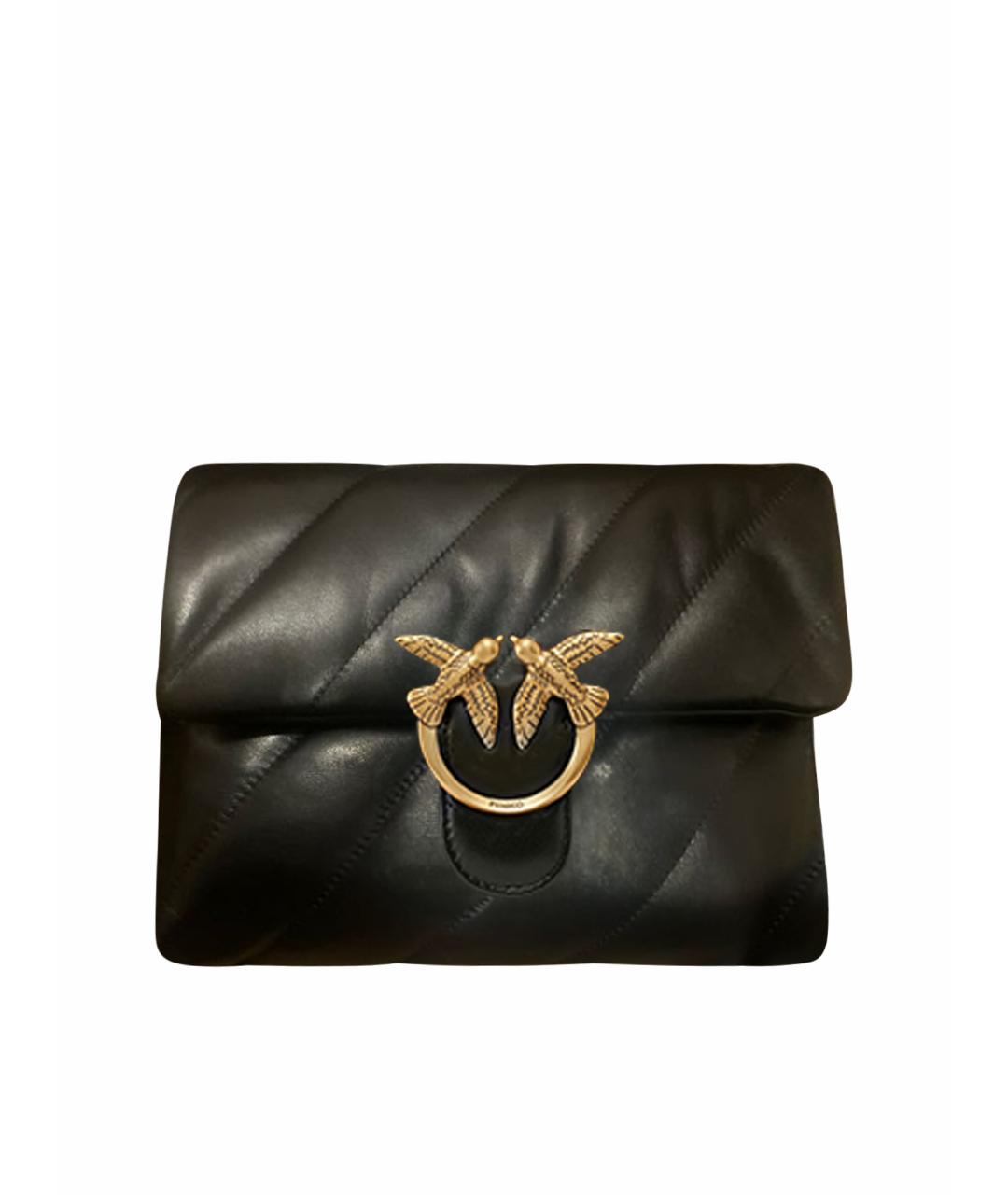 PINKO Черная кожаная сумка тоут, фото 1