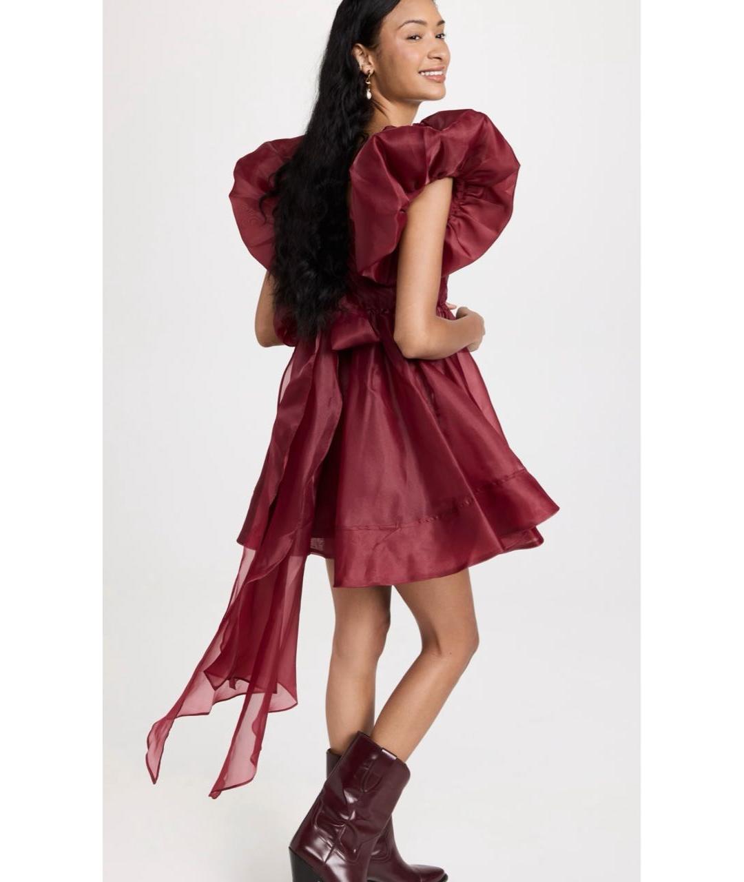 AJE Бордовое коктейльное платье, фото 3