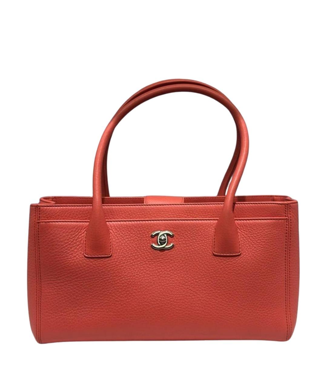CHANEL Коралловая кожаная сумка с короткими ручками, фото 1