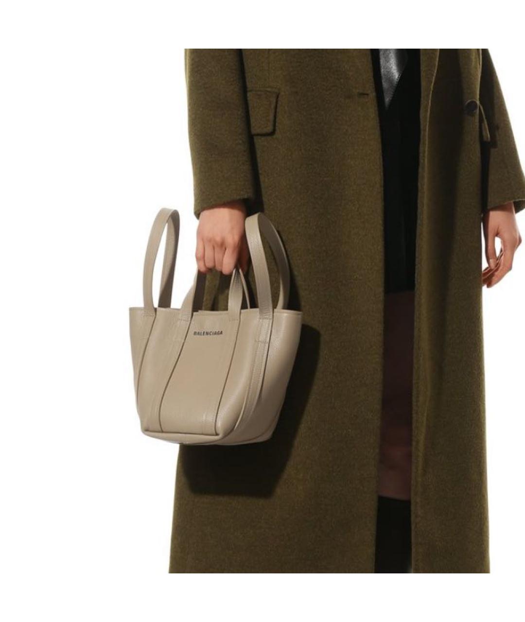 BALENCIAGA Бежевая кожаная сумка тоут, фото 8