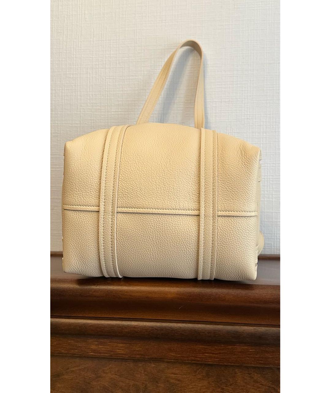 BALENCIAGA Бежевая кожаная сумка тоут, фото 5