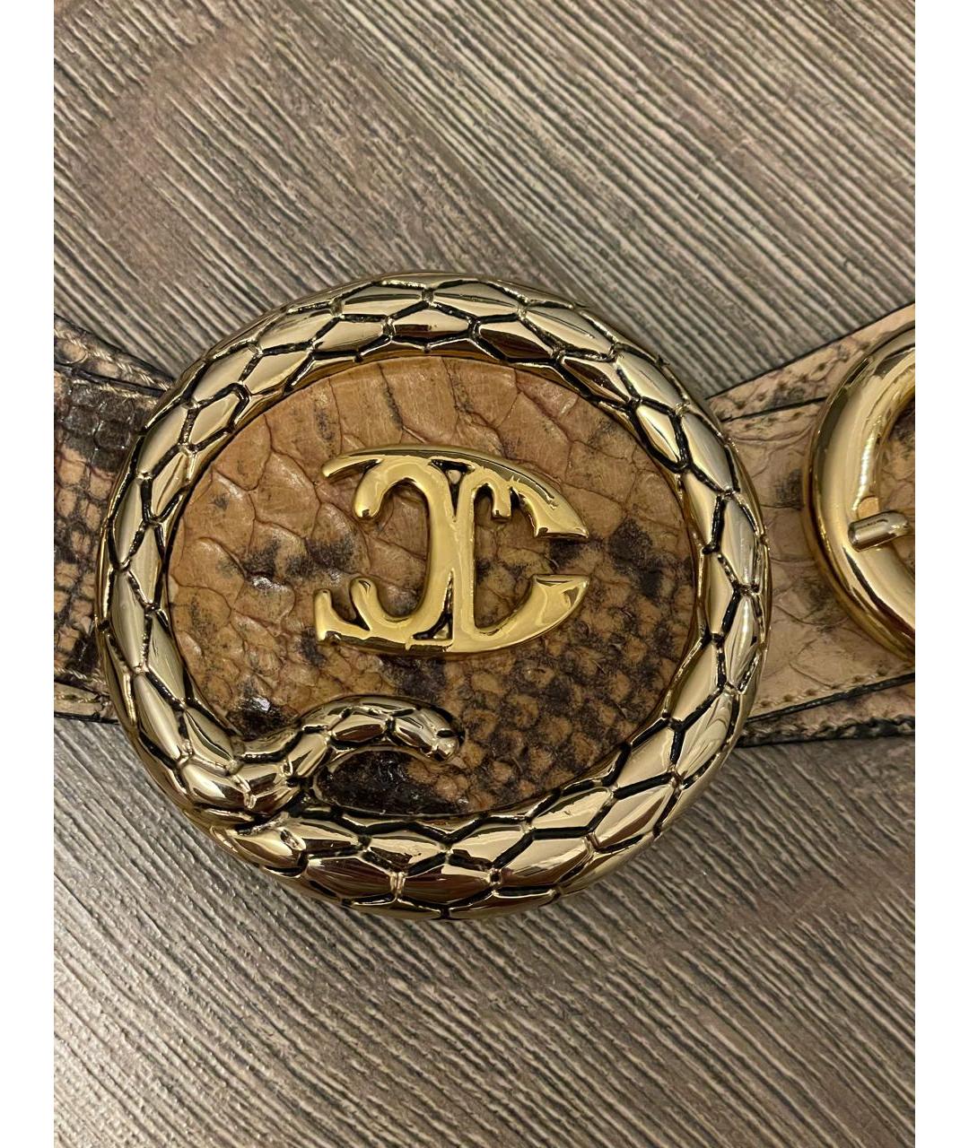 JUST CAVALLI Бежевый ремень из экзотической кожи, фото 2