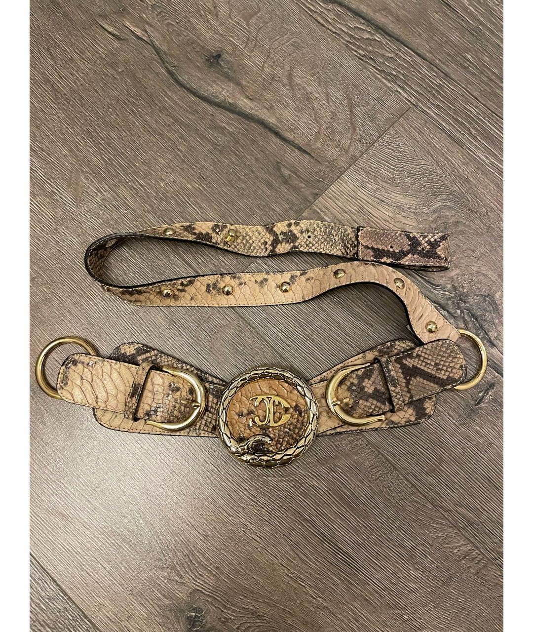 JUST CAVALLI Бежевый ремень из экзотической кожи, фото 5