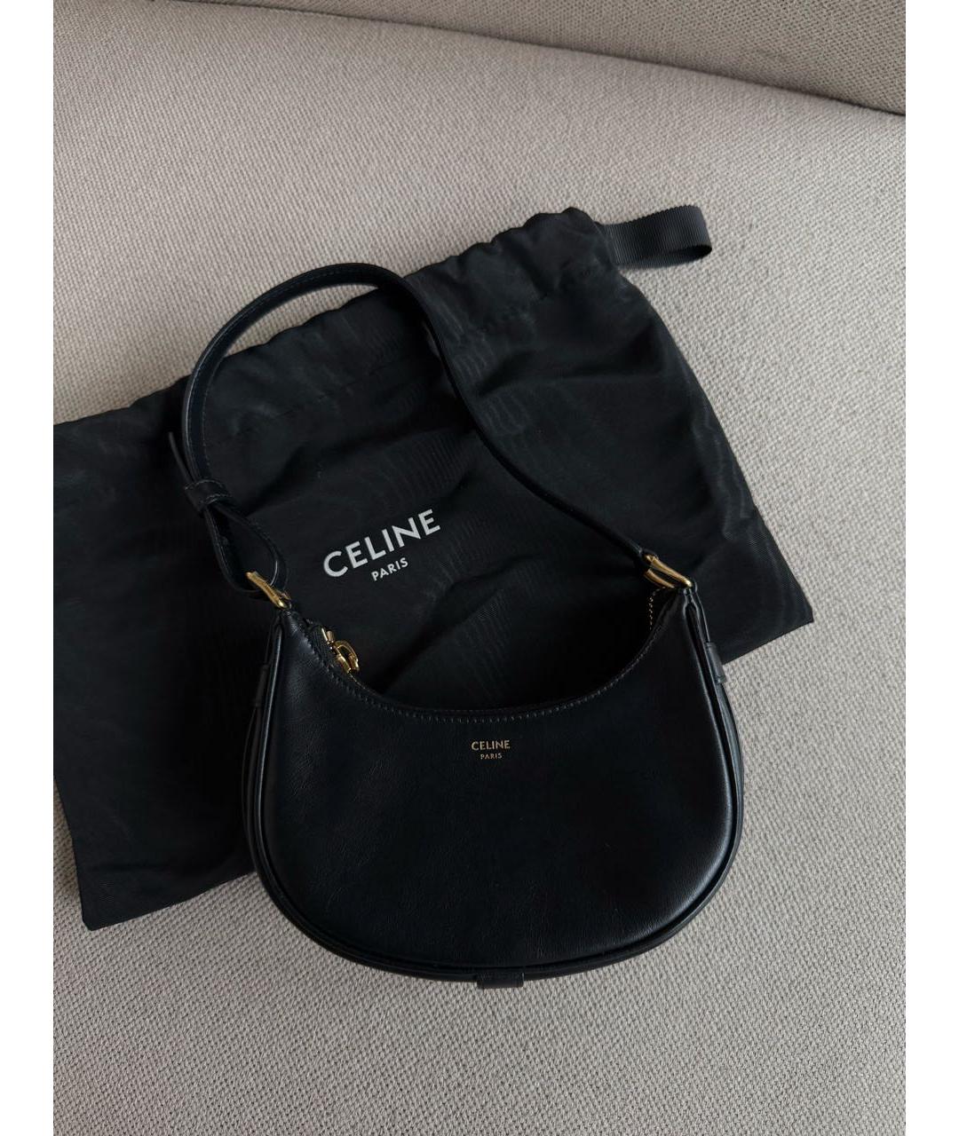 CELINE Черная кожаная сумка с короткими ручками, фото 2
