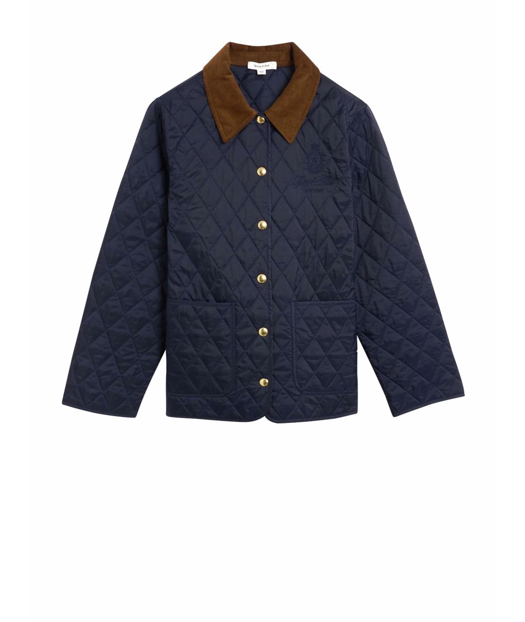 SPORTY AND RICH Темно-синяя полиэстеровая куртка, фото 4