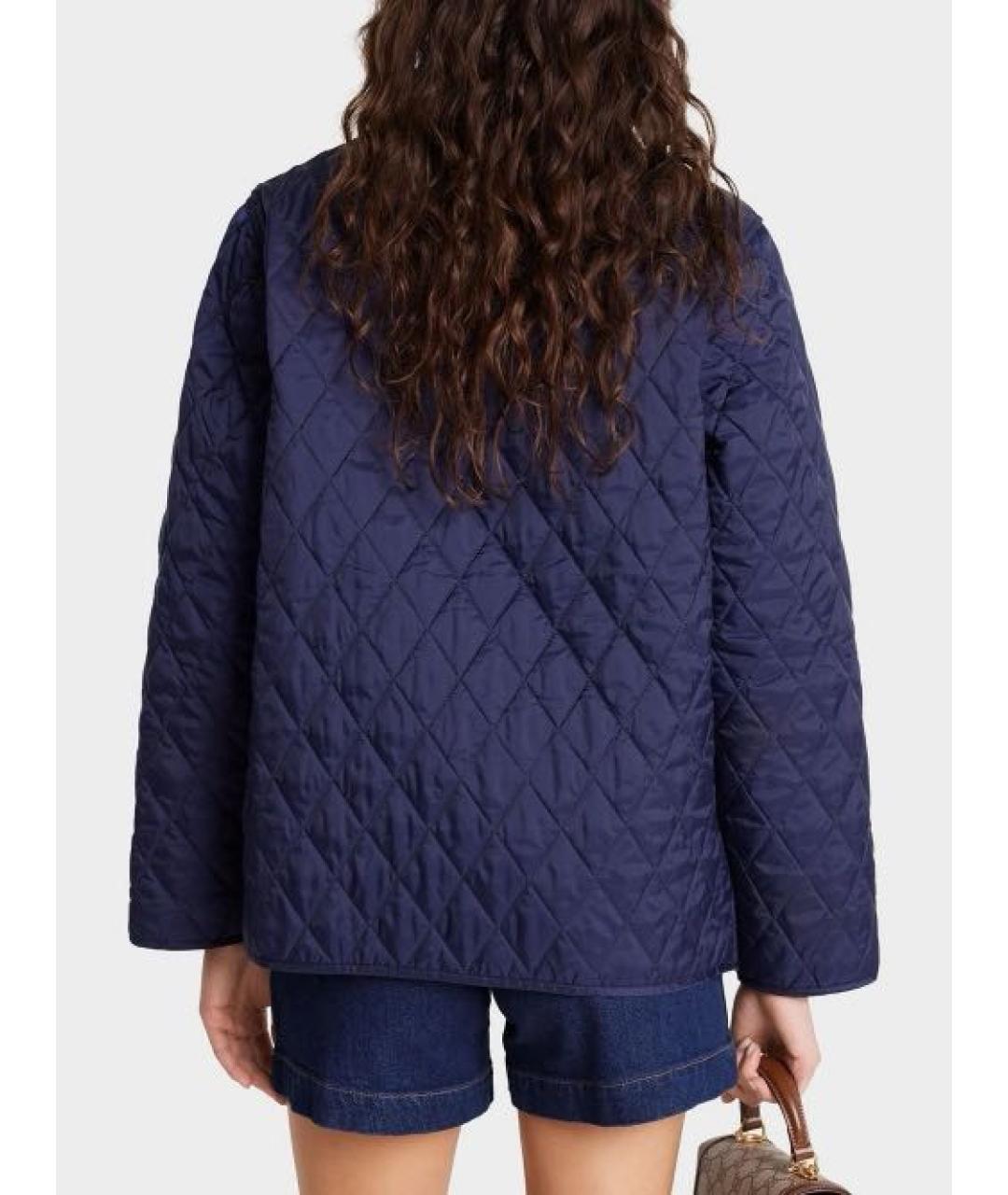 SPORTY AND RICH Темно-синяя полиэстеровая куртка, фото 2