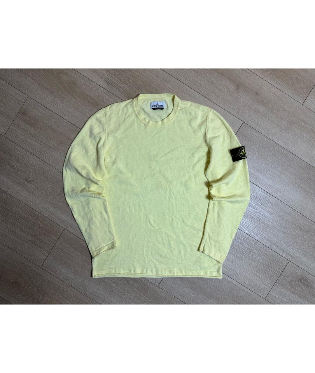 STONE ISLAND Желтый хлопковый джемпер / свитер, фото 7