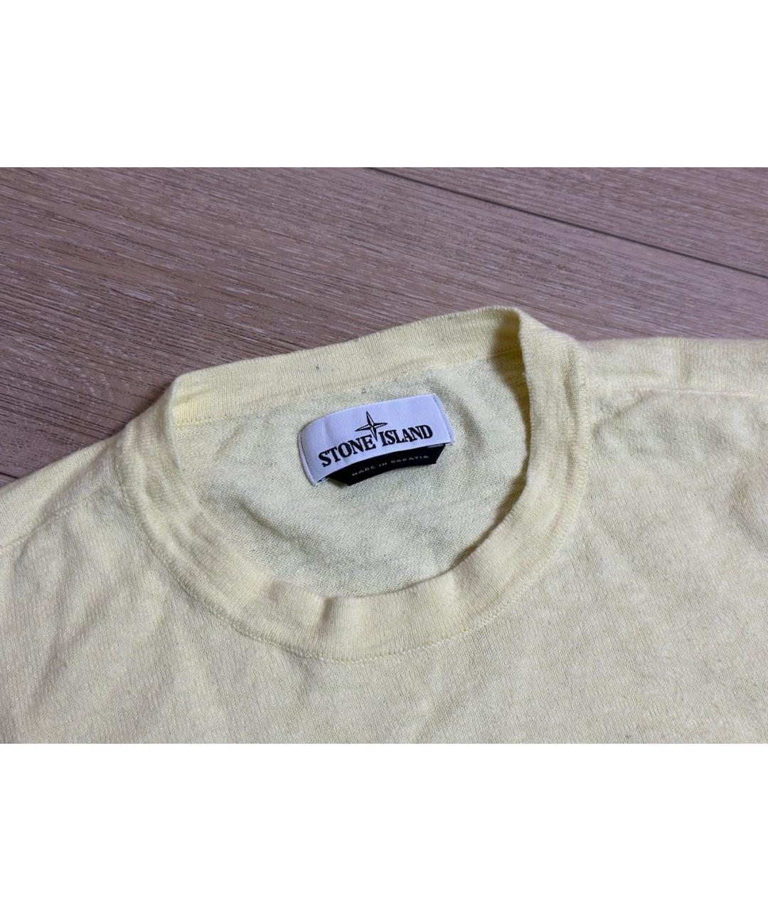 STONE ISLAND Желтый хлопковый джемпер / свитер, фото 3