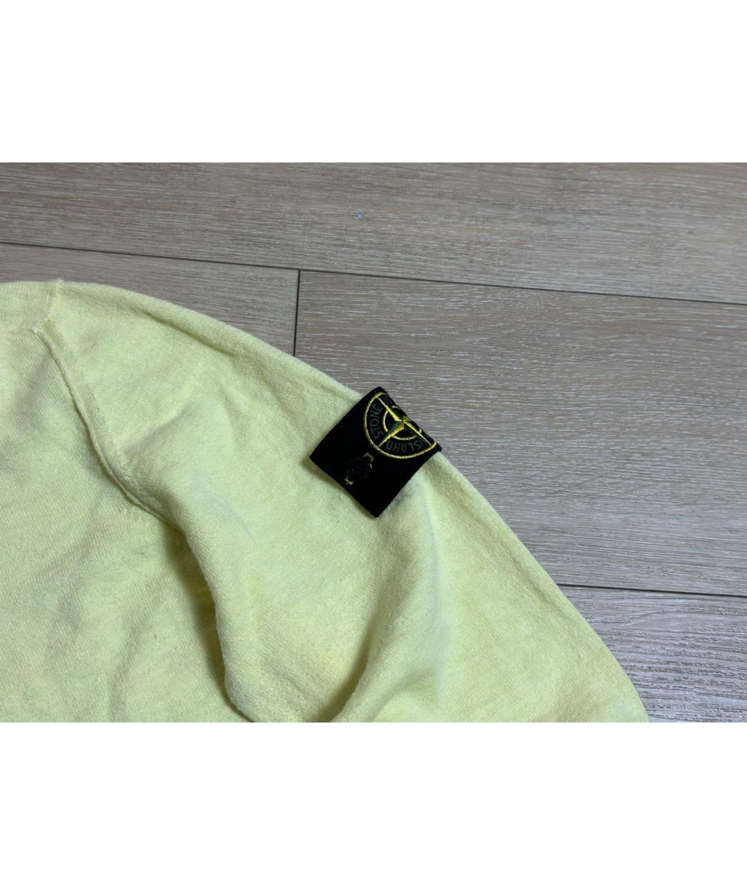 STONE ISLAND Желтый хлопковый джемпер / свитер, фото 4