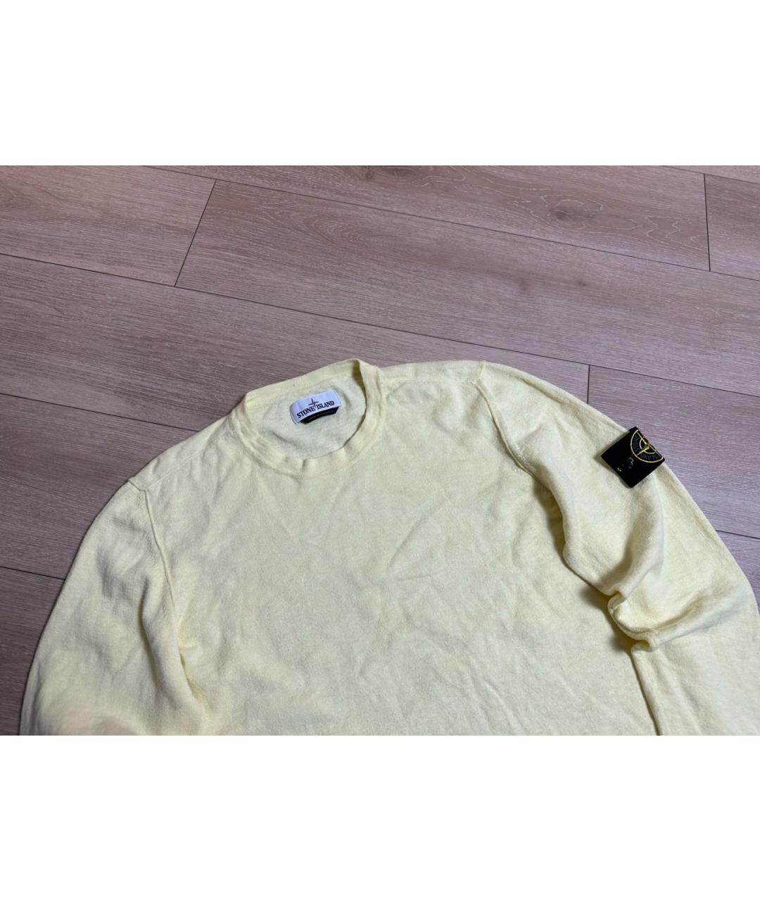 STONE ISLAND Желтый хлопковый джемпер / свитер, фото 2
