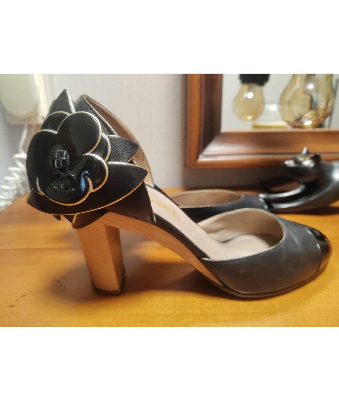 CHANEL Черные кожаные туфли, фото 10