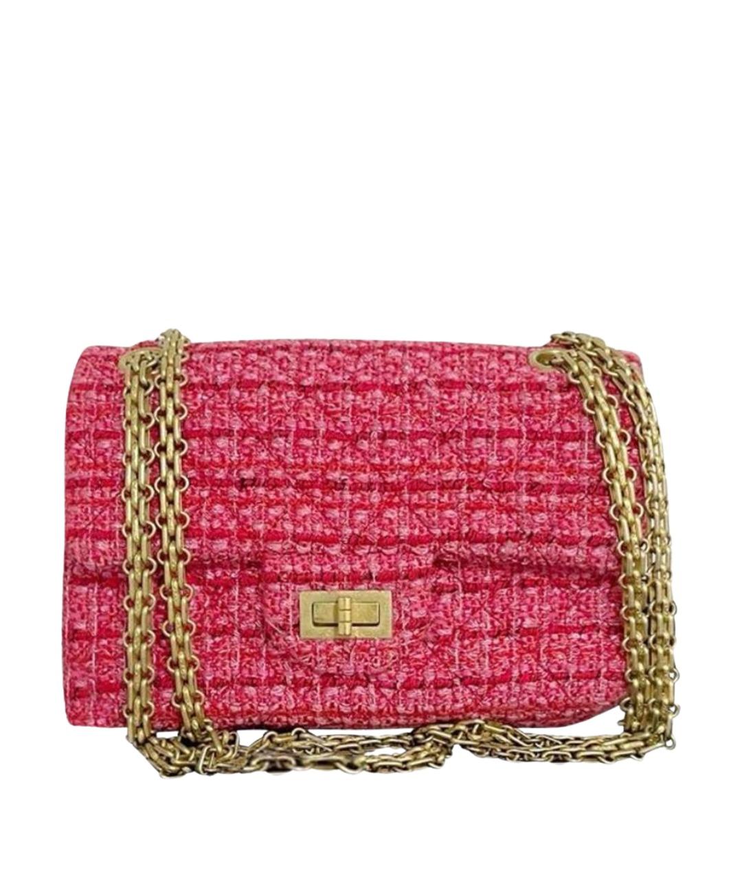 CHANEL Розовая твидовая сумка через плечо, фото 1