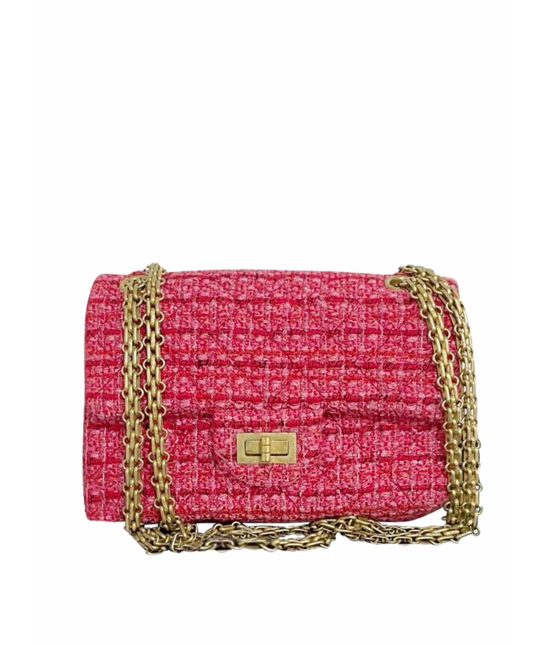 CHANEL Розовая твидовая сумка через плечо, фото 8