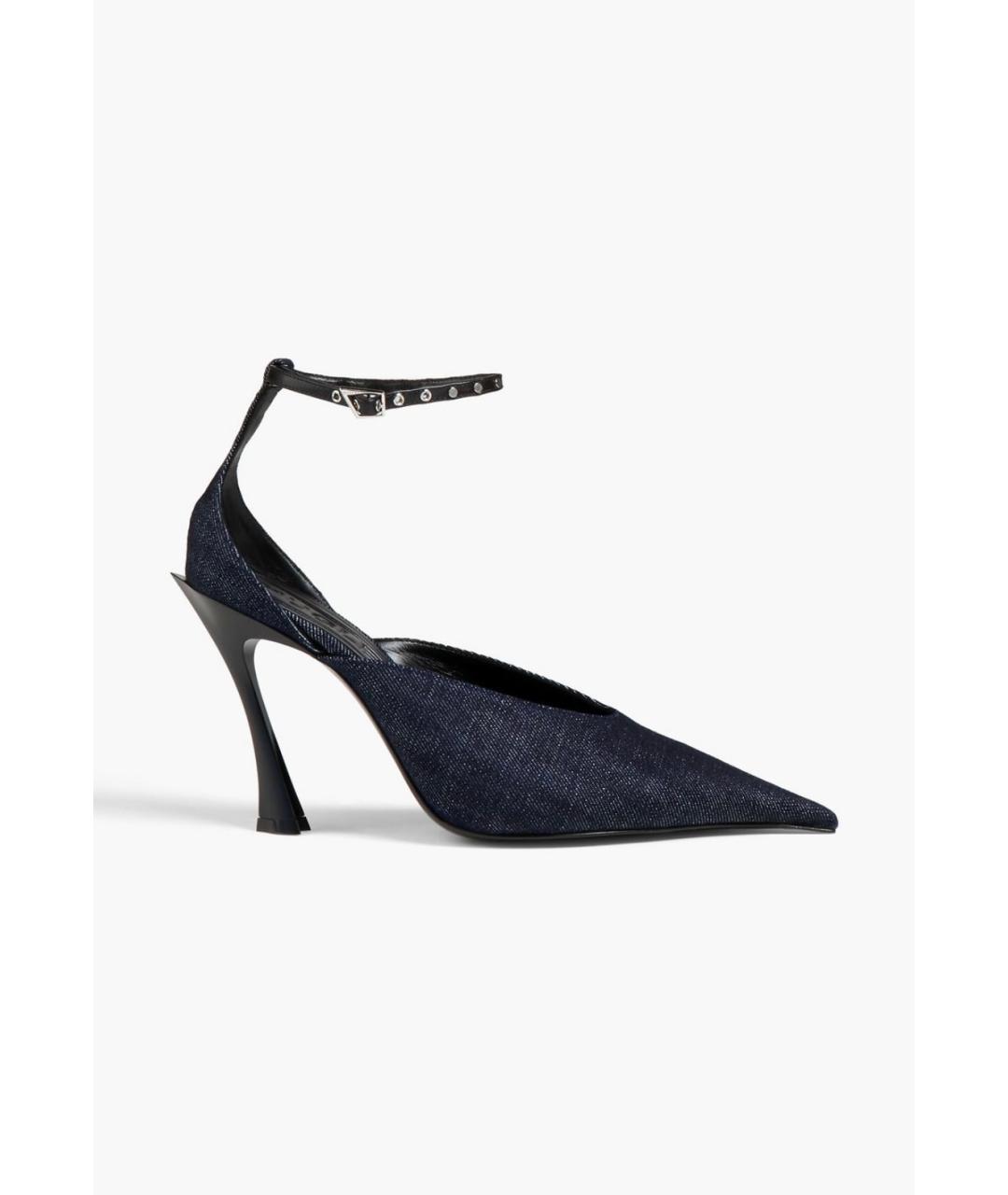 MUGLER Темно-синие текстильные туфли, фото 4