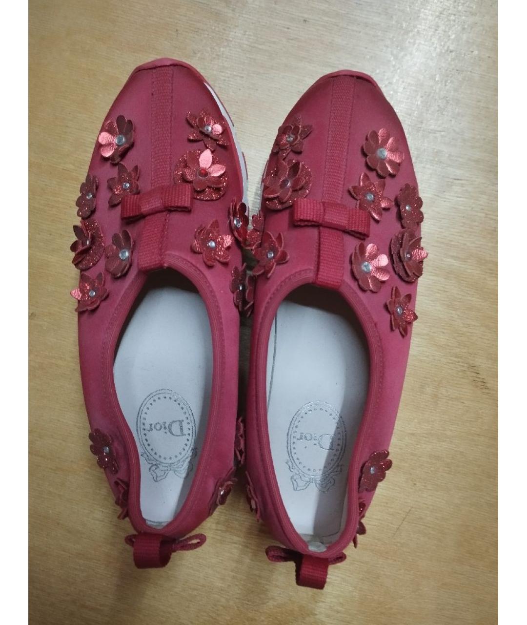 CHRISTIAN DIOR Красные текстильные кеды, фото 2