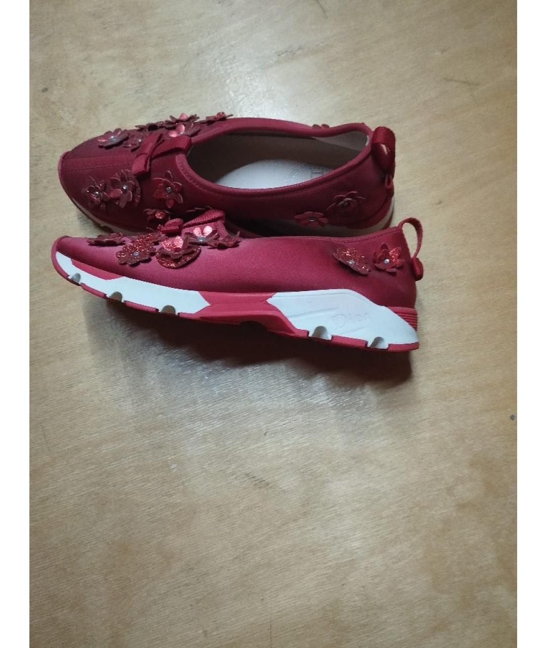 CHRISTIAN DIOR Красные текстильные кеды, фото 5