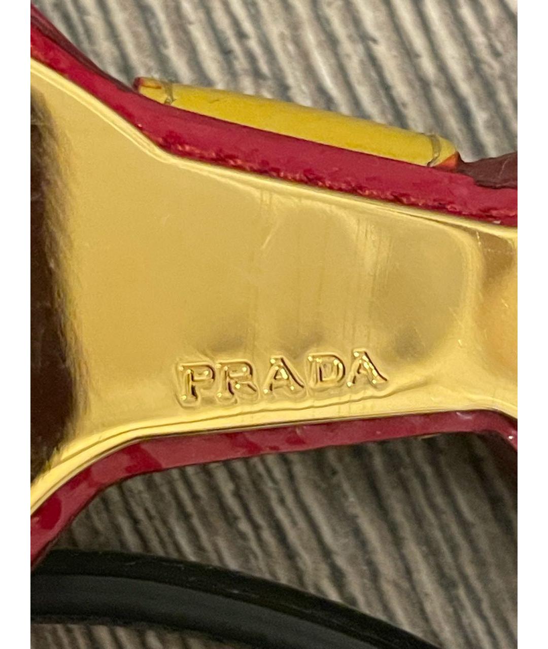 PRADA Черный ремень из лакированной кожи, фото 5