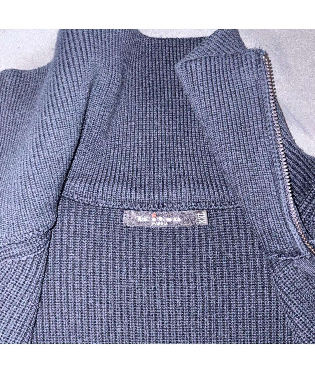 KITON Темно-синий кашемировый кардиган, фото 3