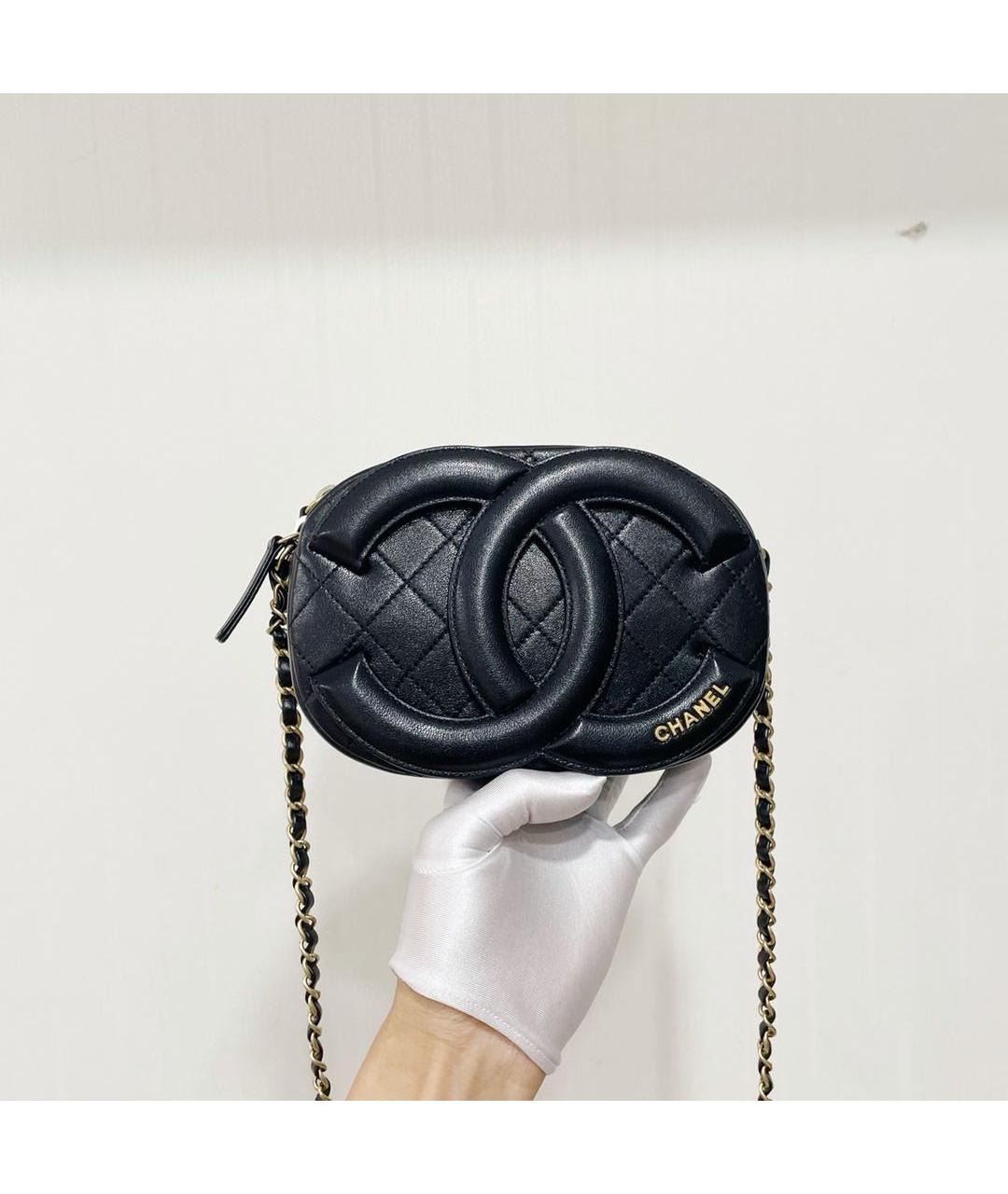 CHANEL Черная кожаная сумка через плечо, фото 2
