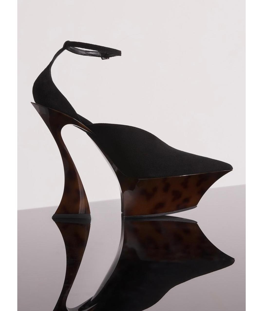 MUGLER Черные замшевые туфли, фото 5