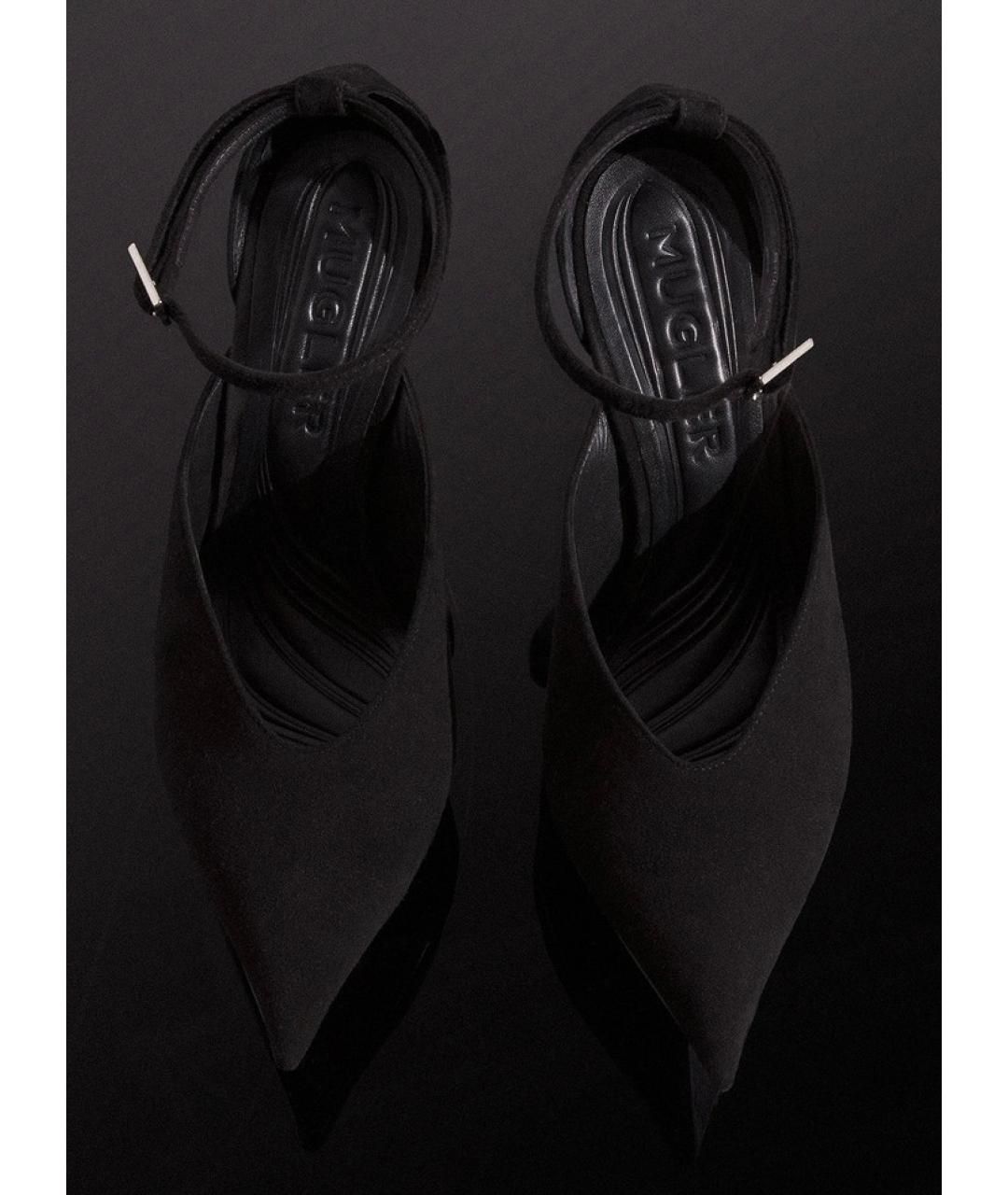 MUGLER Черные замшевые туфли, фото 9