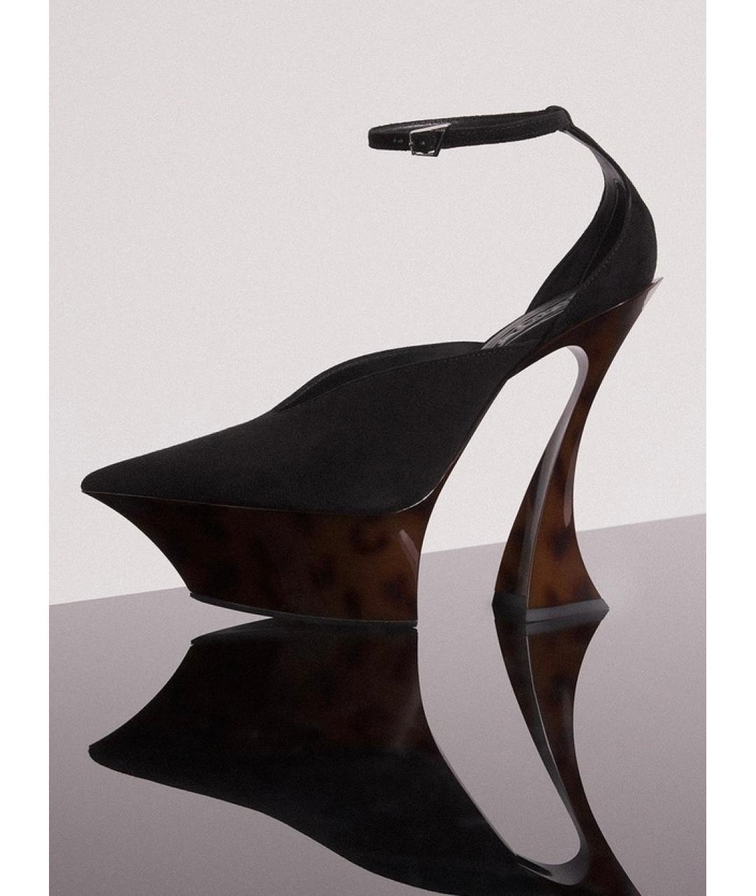 MUGLER Черные замшевые туфли, фото 6