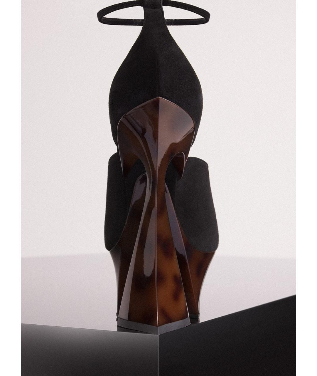 MUGLER Черные замшевые туфли, фото 8