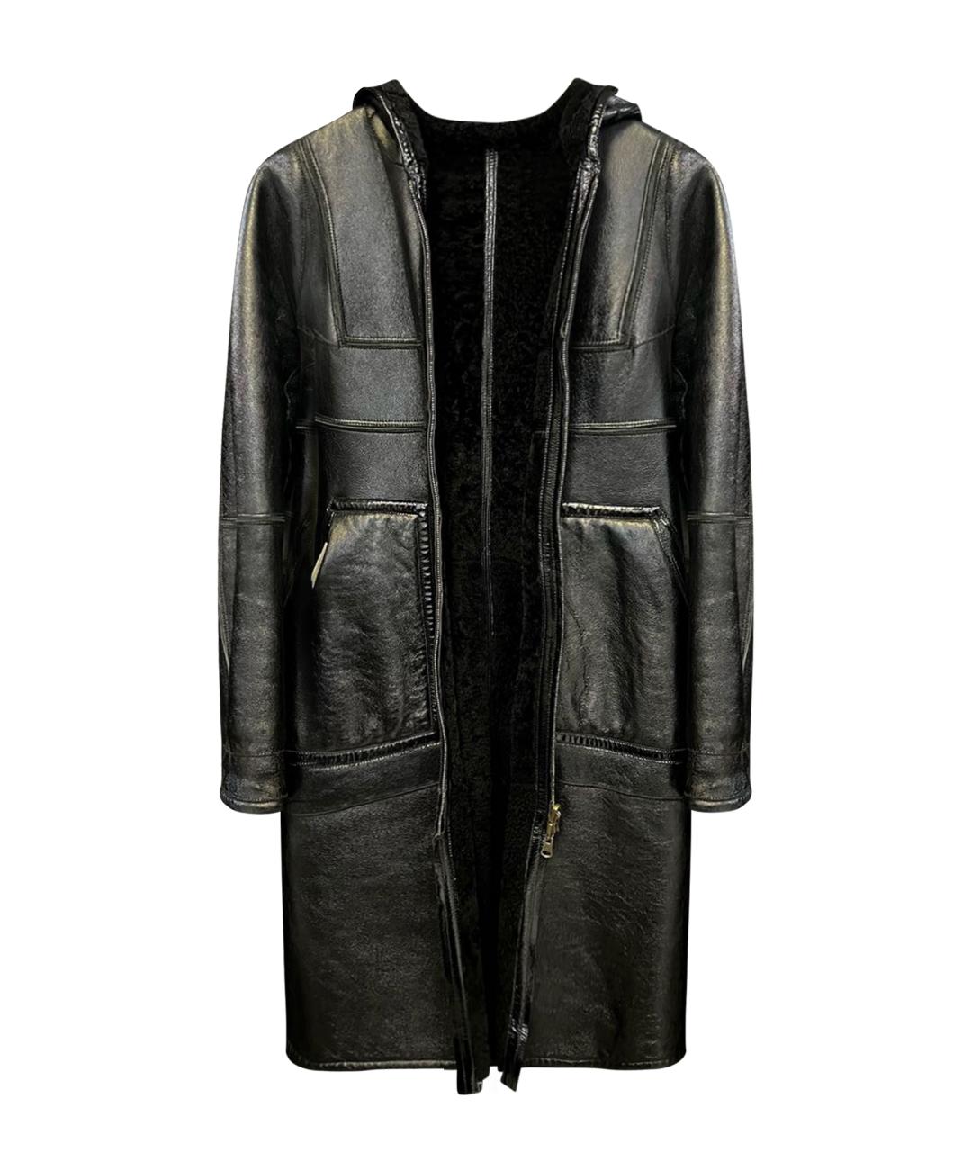 SAINT LAURENT Черная кожаная дубленка, фото 1