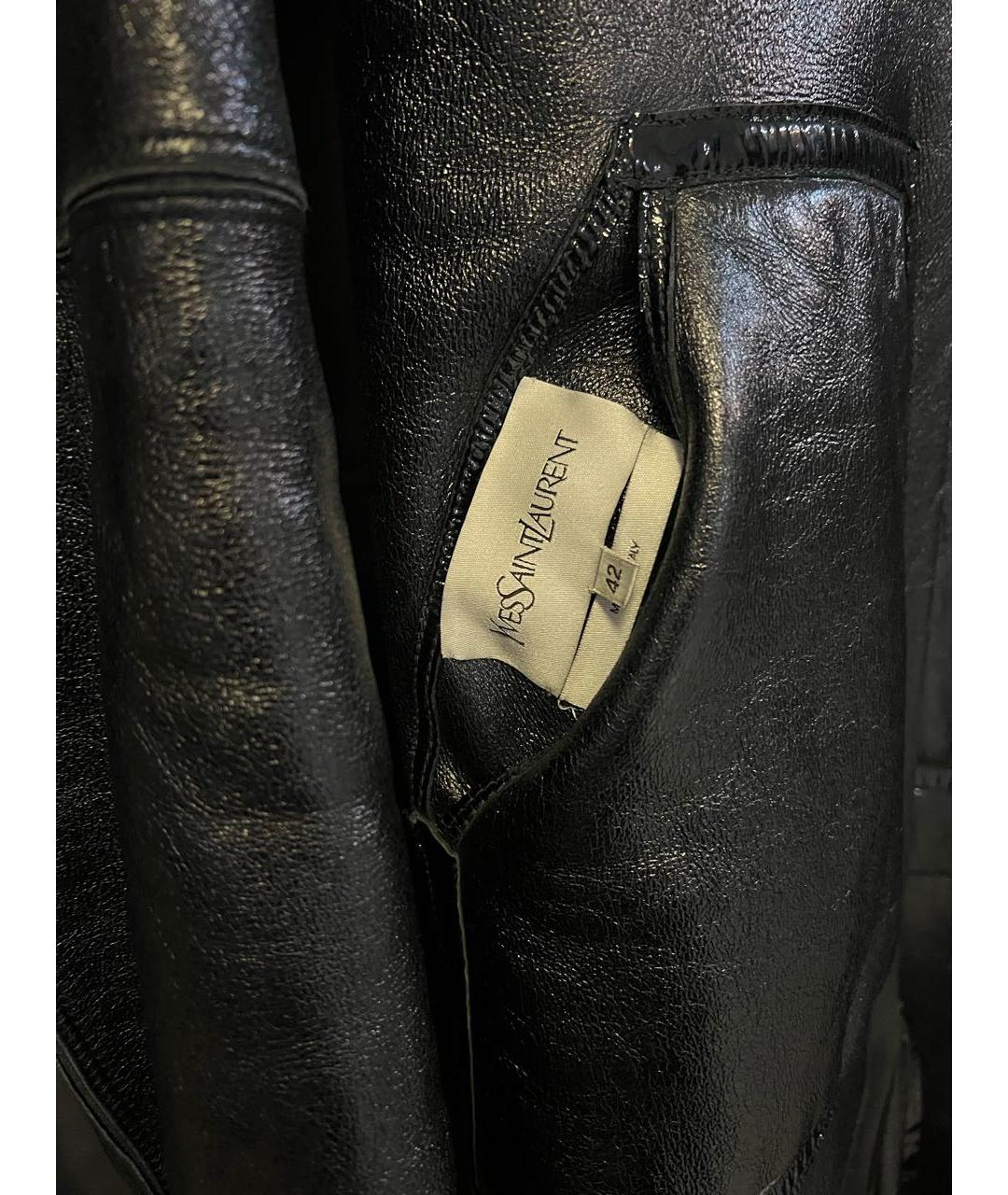 SAINT LAURENT Черная кожаная дубленка, фото 5