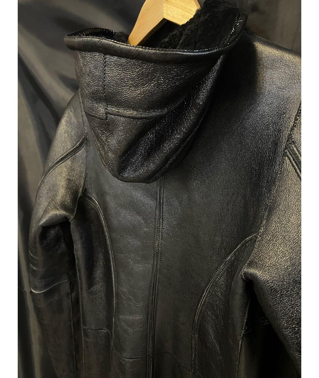 SAINT LAURENT Черная кожаная дубленка, фото 7