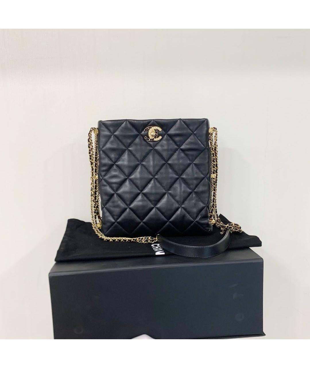 CHANEL Черная кожаная сумка через плечо, фото 8