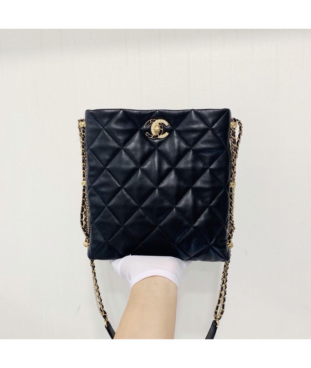 CHANEL Черная кожаная сумка через плечо, фото 2