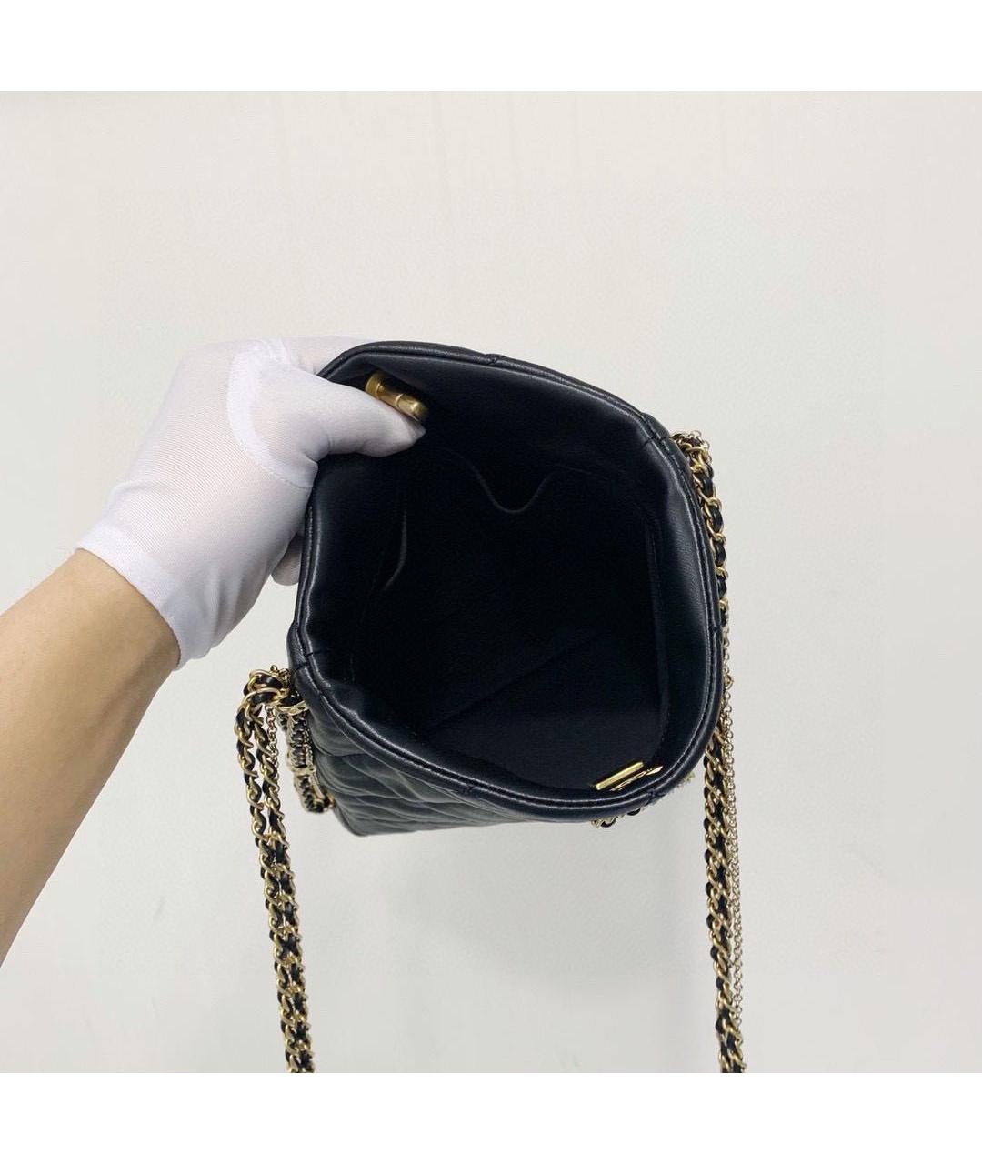CHANEL Черная кожаная сумка через плечо, фото 6
