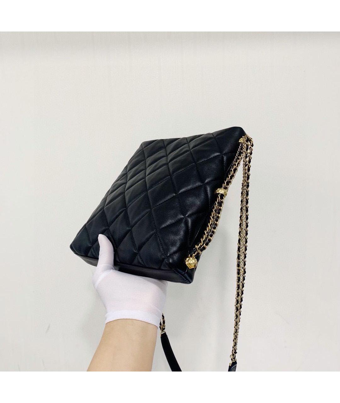 CHANEL Черная кожаная сумка через плечо, фото 5