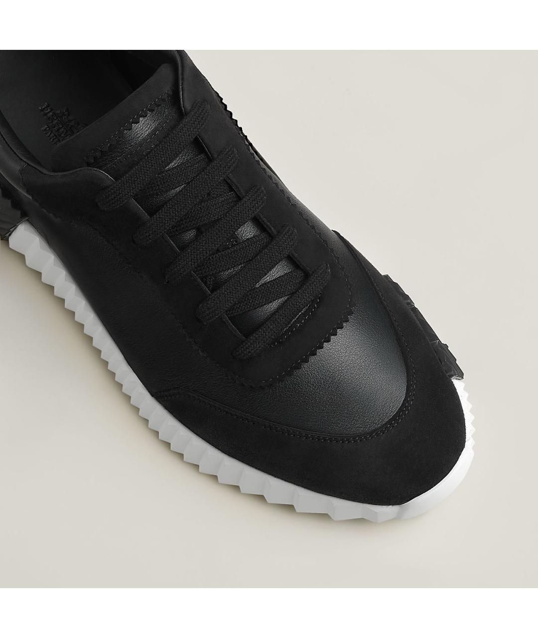 HERMES Черные кожаные низкие кроссовки / кеды, фото 5