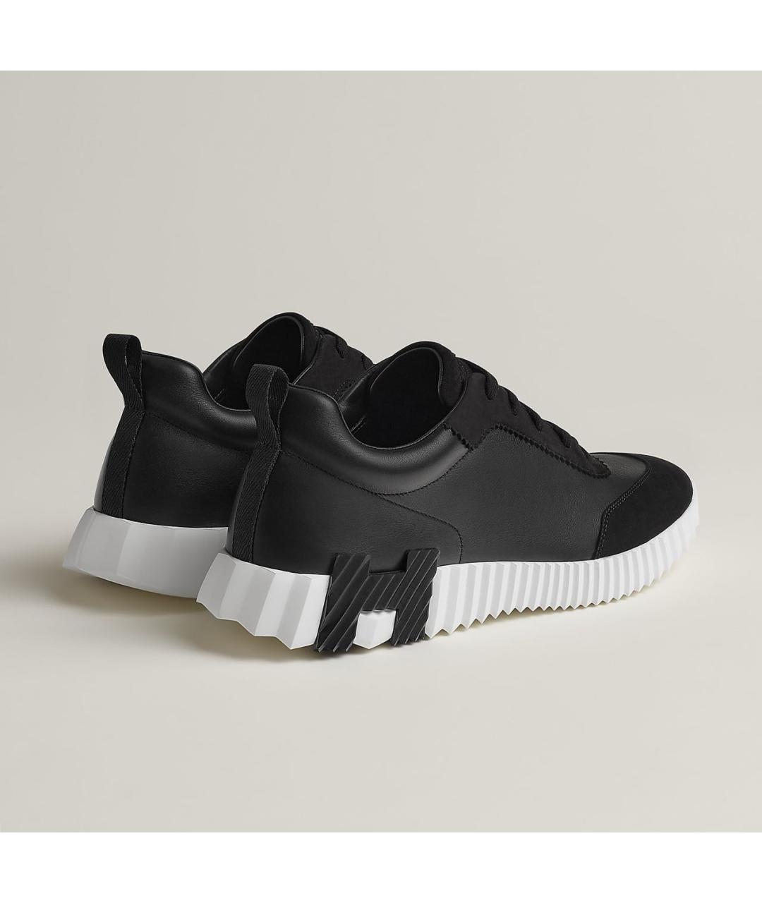 HERMES Черные кожаные низкие кроссовки / кеды, фото 2