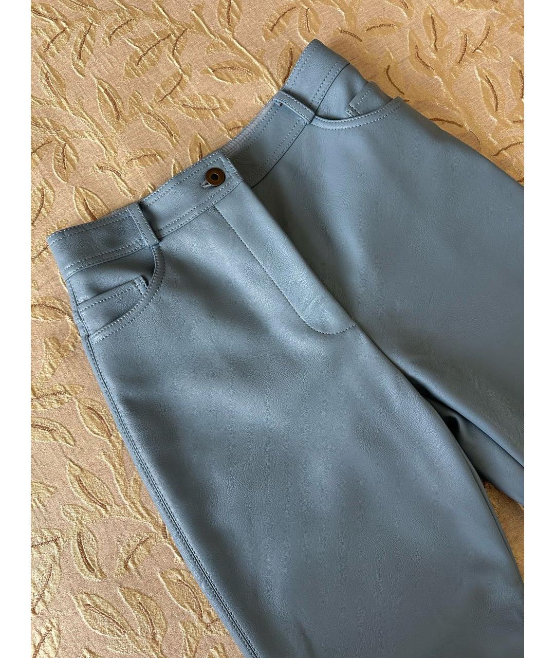 STELLA MCCARTNEY Голубые полиэстеровые прямые брюки, фото 5