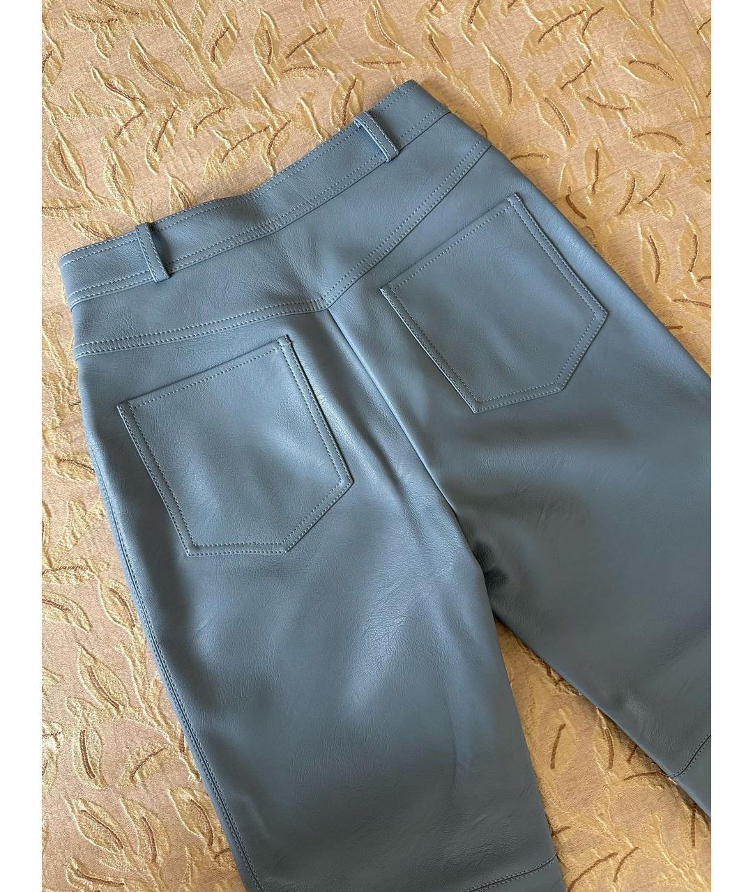 STELLA MCCARTNEY Голубые полиэстеровые прямые брюки, фото 6