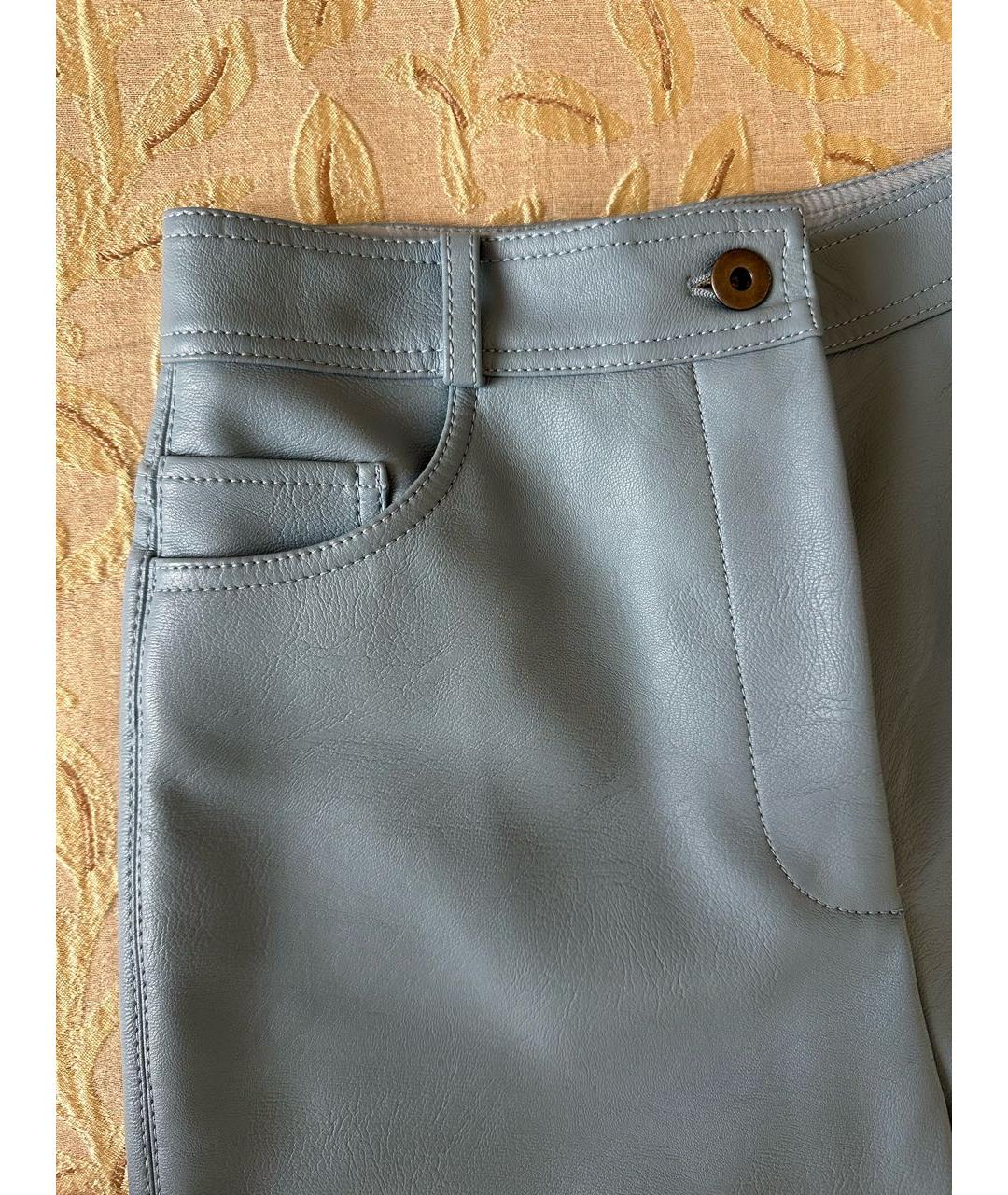 STELLA MCCARTNEY Голубые полиэстеровые прямые брюки, фото 3