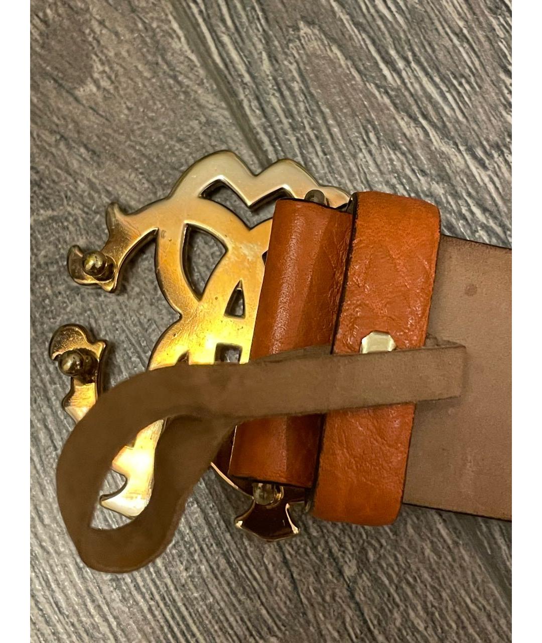 ROBERTO CAVALLI Оранжевый кожаный ремень, фото 4