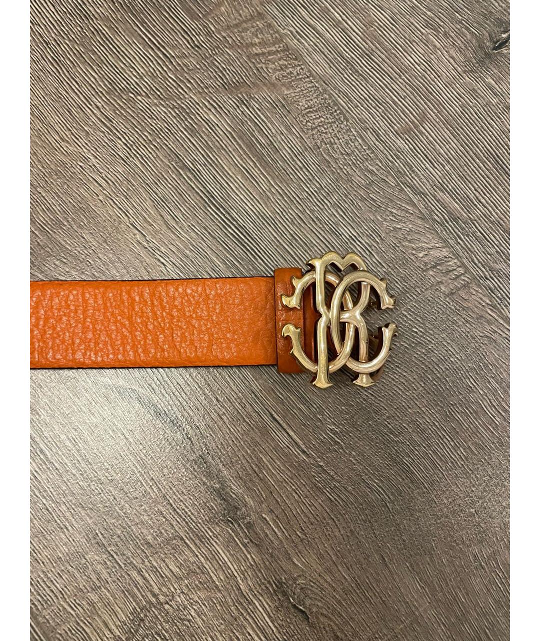 ROBERTO CAVALLI Оранжевый кожаный ремень, фото 2