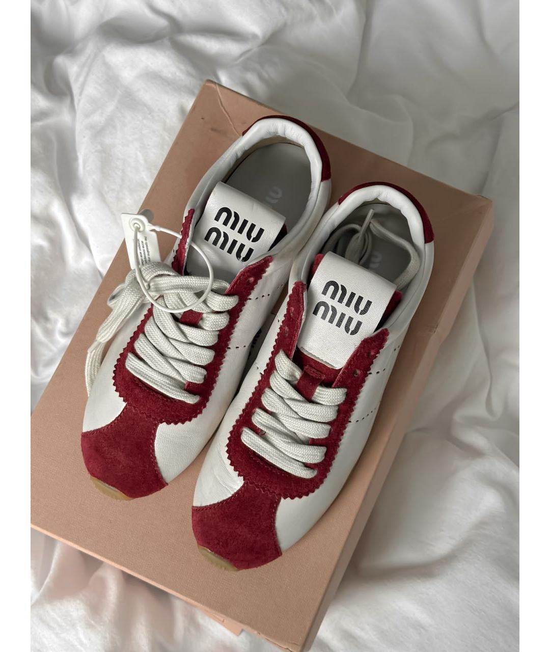 MIU MIU Мульти кожаные кроссовки, фото 4