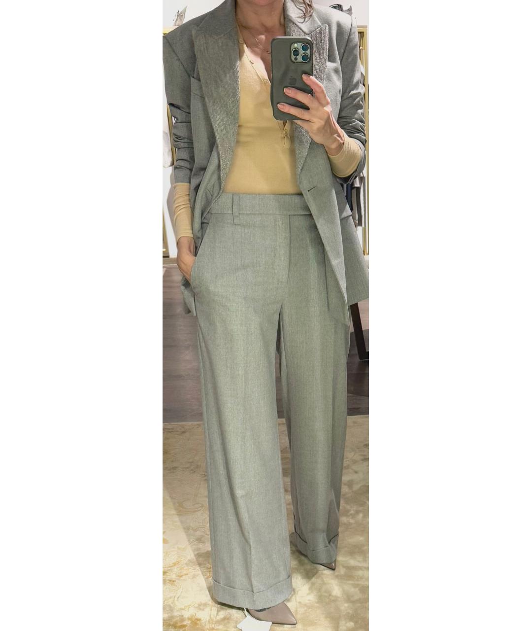 BRUNELLO CUCINELLI Серый шерстяной костюм с брюками, фото 6