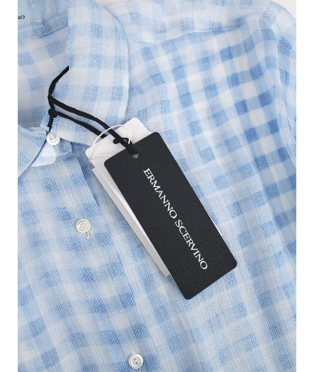 ERMANNO SCERVINO Голубая шелковая рубашка, фото 6