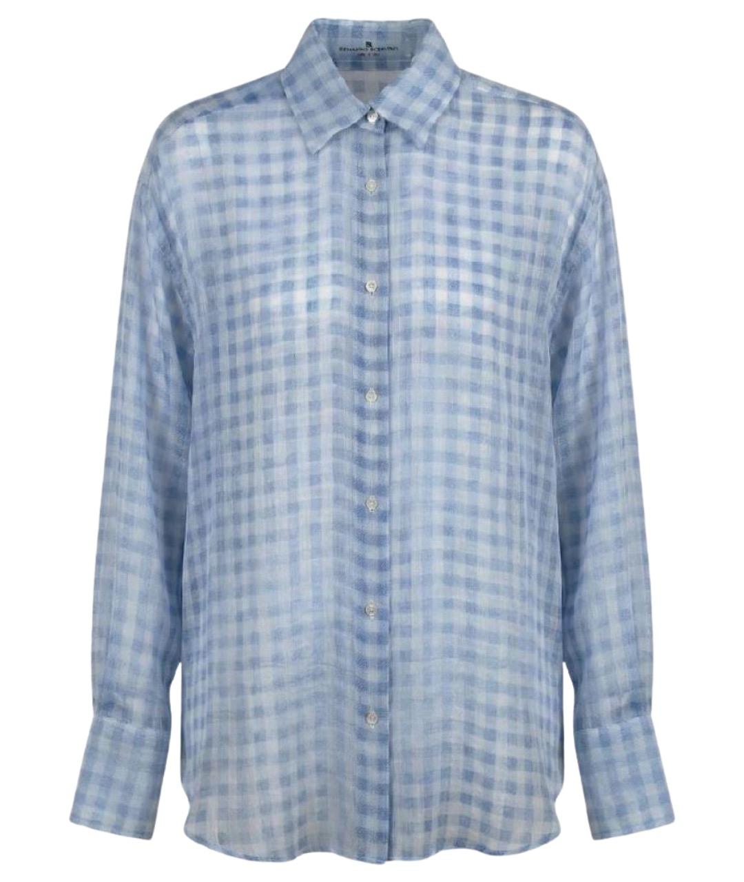 ERMANNO SCERVINO Голубая шелковая рубашка, фото 1