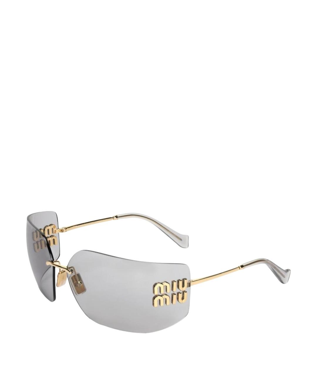 MIU MIU Серые металлические солнцезащитные очки, фото 1