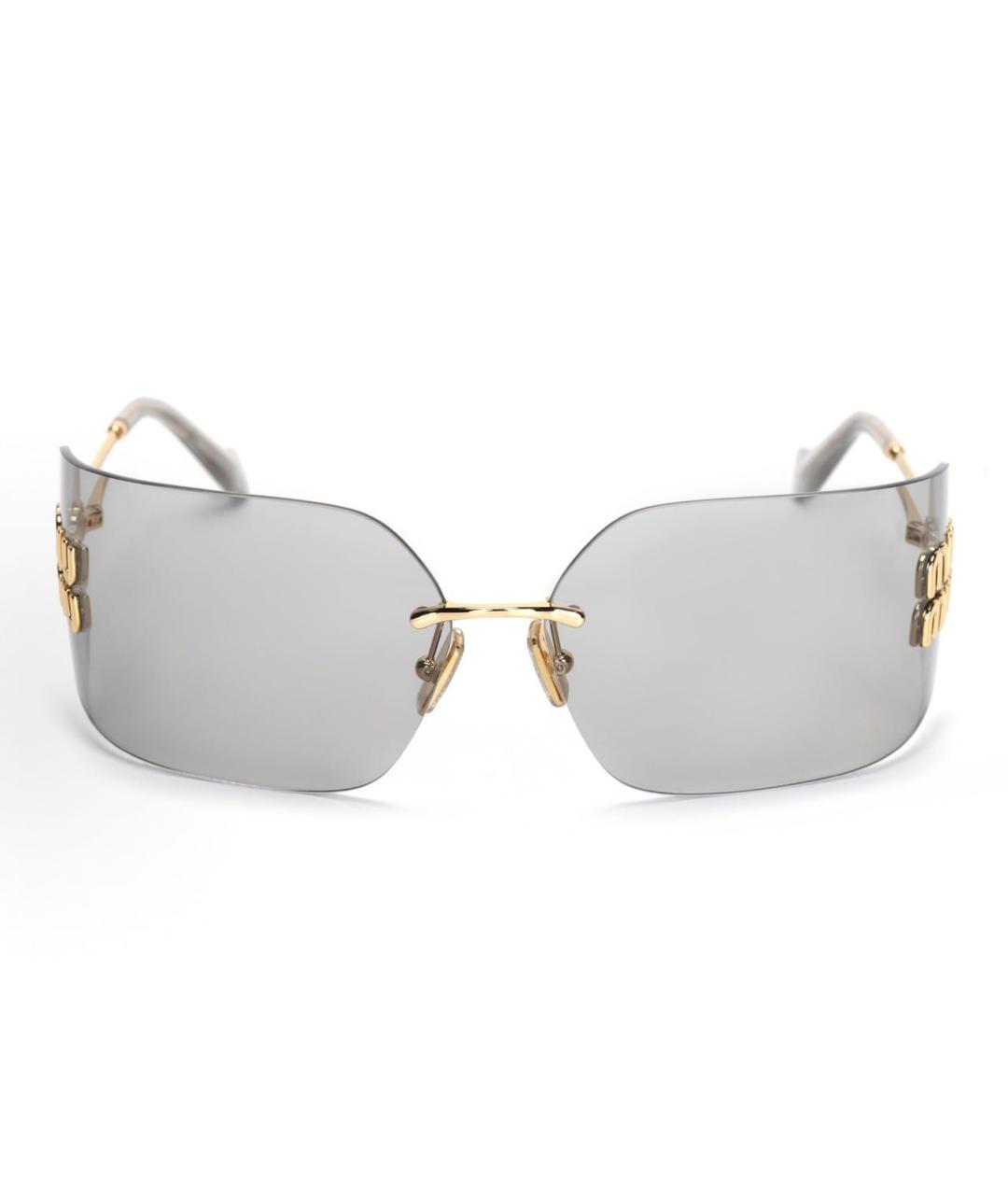 MIU MIU Серые металлические солнцезащитные очки, фото 3